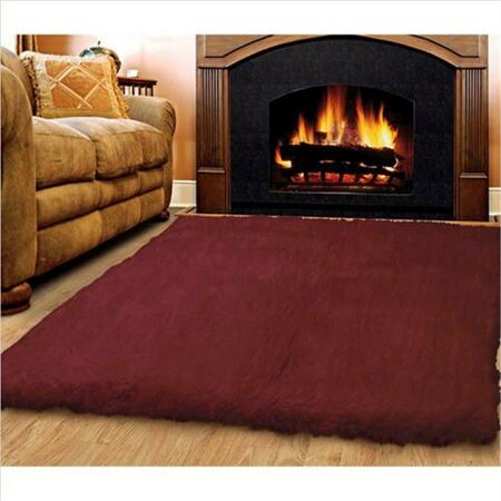 LINON 4 X 6 Ft. Flokati Flat Woven Area Rug - Burgundy FLK-3AM0346